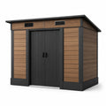 Abri de jardin en composite marron et noir 220x160x215 cm
