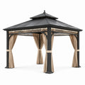 Pavillon en aluminium avec toit en acier et rideaux 3x3 m