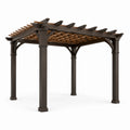 Pergola en bois et métal marron 300x300x240 cm