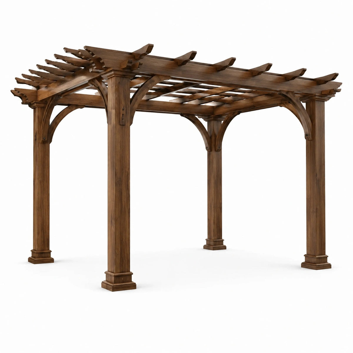 Pergola en bois de cèdre brun 300cm x 300cm x 250cm