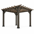 Pergola en bois composite marron pour extérieur 300 x 300 x 250 cm