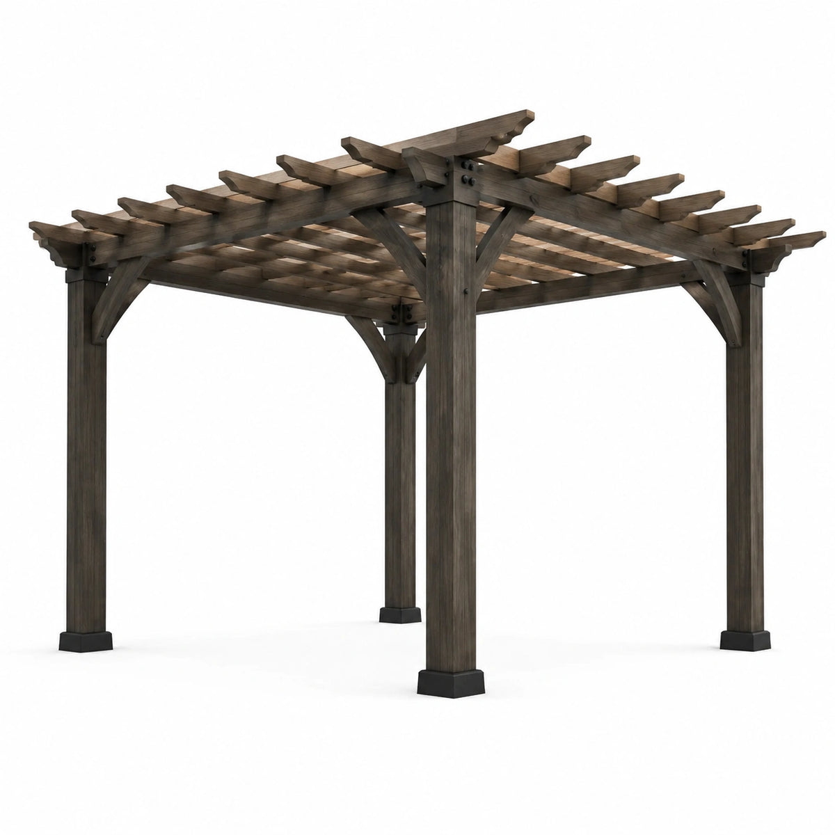 Pergola en bois composite marron pour extérieur 300 x 300 x 250 cm