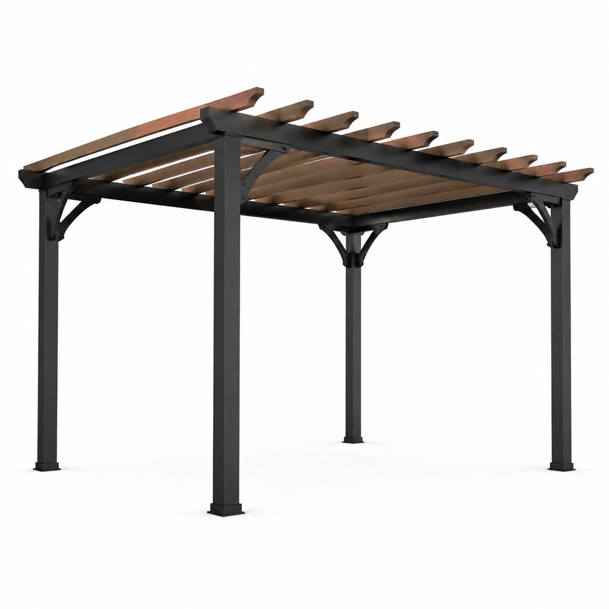 Pergola en aluminium et bois noir 300x400 cm