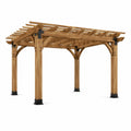 Pergola en bois d'acacia avec pièces en acier galvanisé