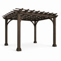Pergola en bois massif teinté marron 300x300x250 cm