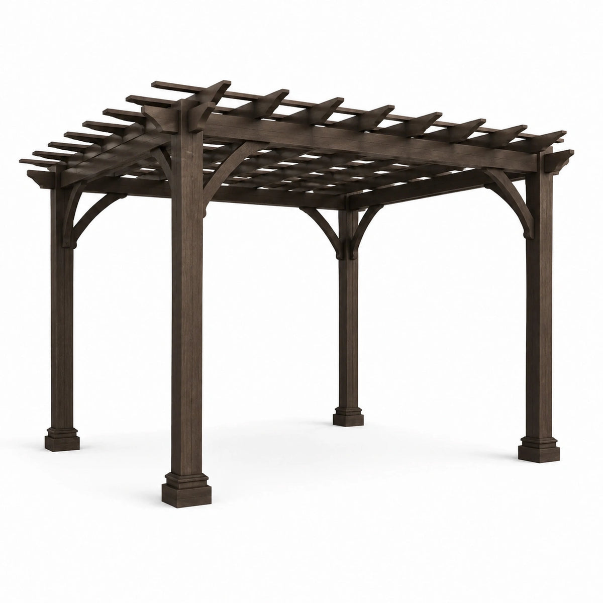 Pergola en bois massif teinté marron 300x300x250 cm