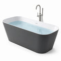 Baignoire îlot acrylique gris et blanc avec robinetterie