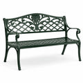 Banc de jardin en métal vert 122 cm