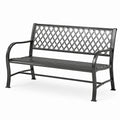 Banc de jardin en métal noir 125 cm