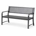 Banc de jardin en métal gris 122x58x78cm