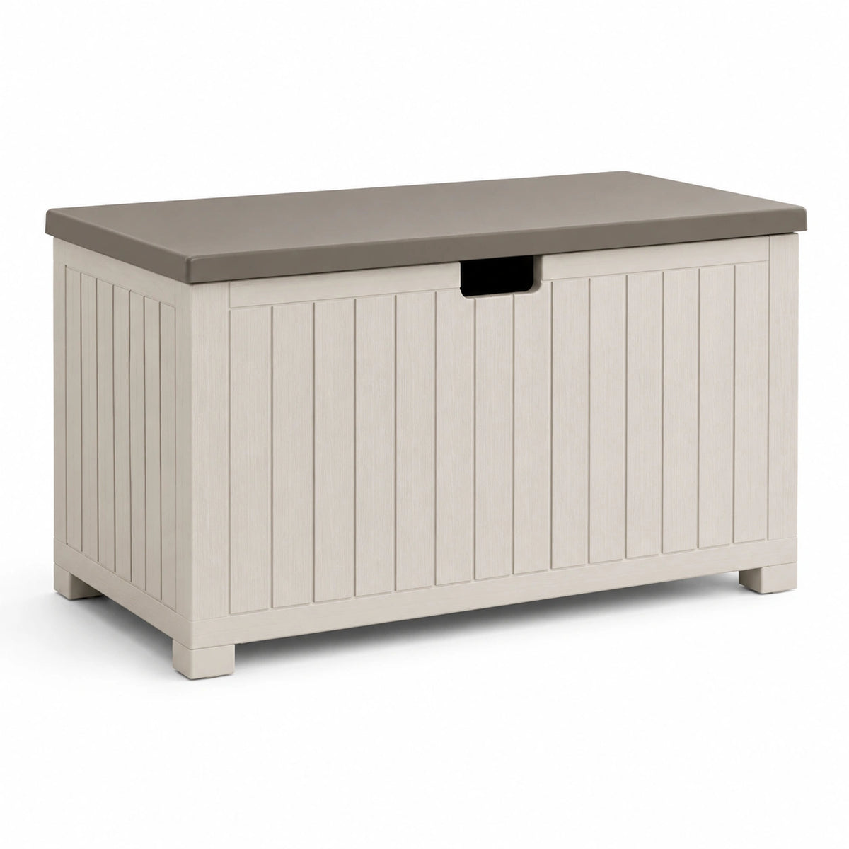 Coffre de rangement en plastique beige 120x55x60 cm