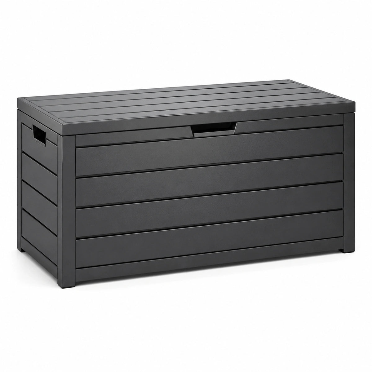 Coffre de rangement en plastique gris pour intérieur et extérieur 120 x 60 x 55 cm