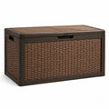Coffre de rangement extérieur en plastique brun 120x60x55 cm