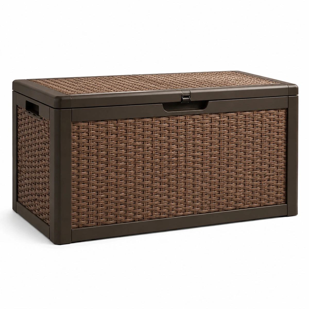Coffre de rangement extérieur en plastique brun 120x60x55 cm