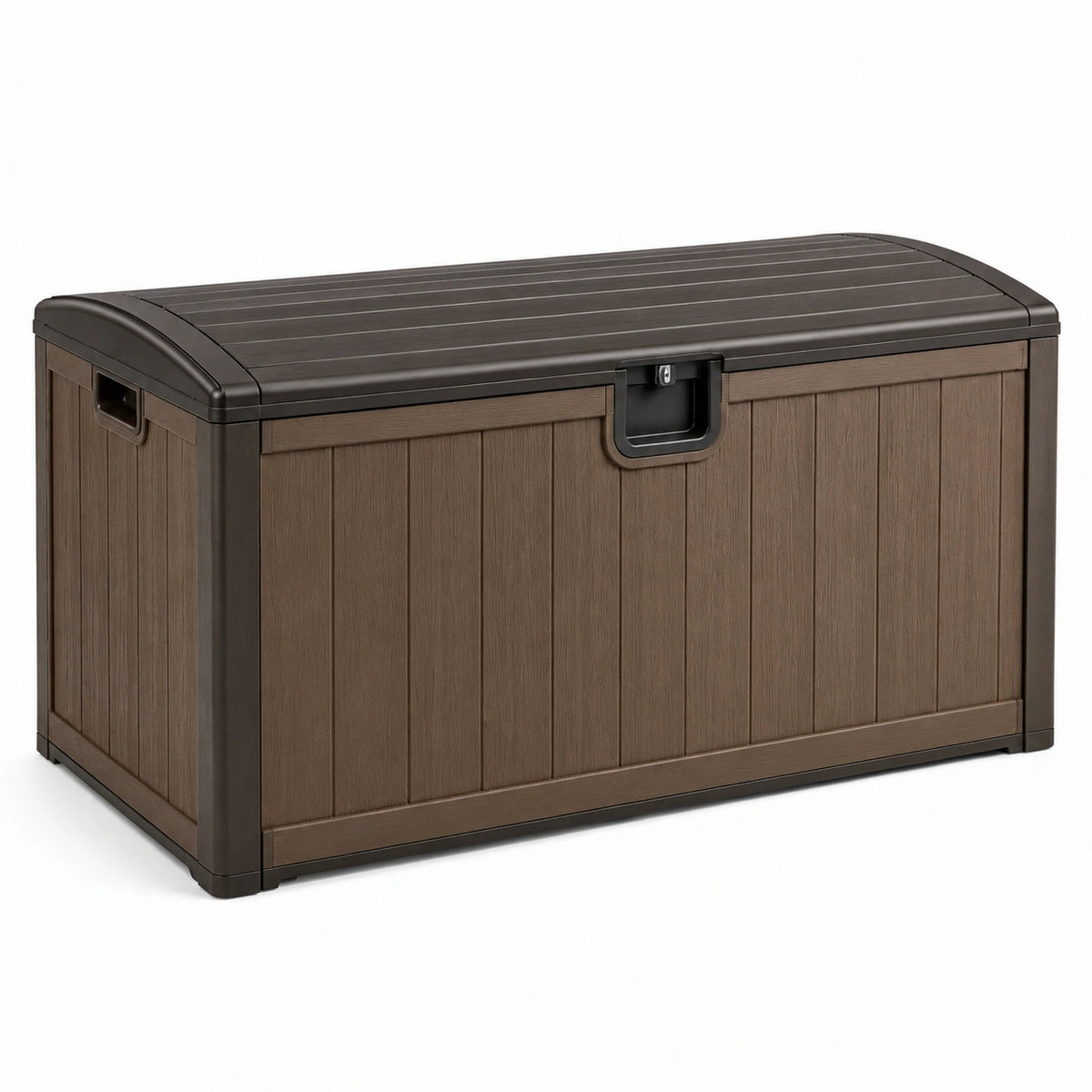 Coffre de rangement en plastique marron