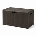 Coffre de rangement en plastique tressé polypropylène marron 120x60x60 cm