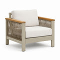 Fauteuil extérieur aluminium corde beige 80x75x70 cm