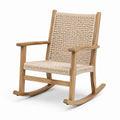 Chaise à bascule en teck et corde en polyester beige