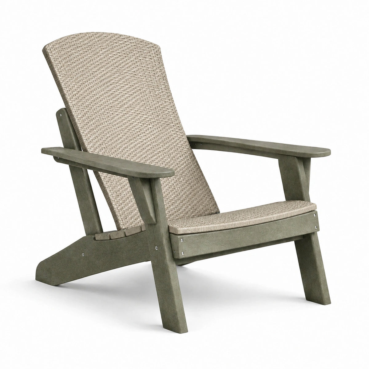 Fauteuil Adirondack en polyéthylène avec dossier en polyester tressé beige